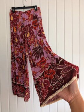 Rachel Zoe Wide-Leg Pants with Floral Prints size M